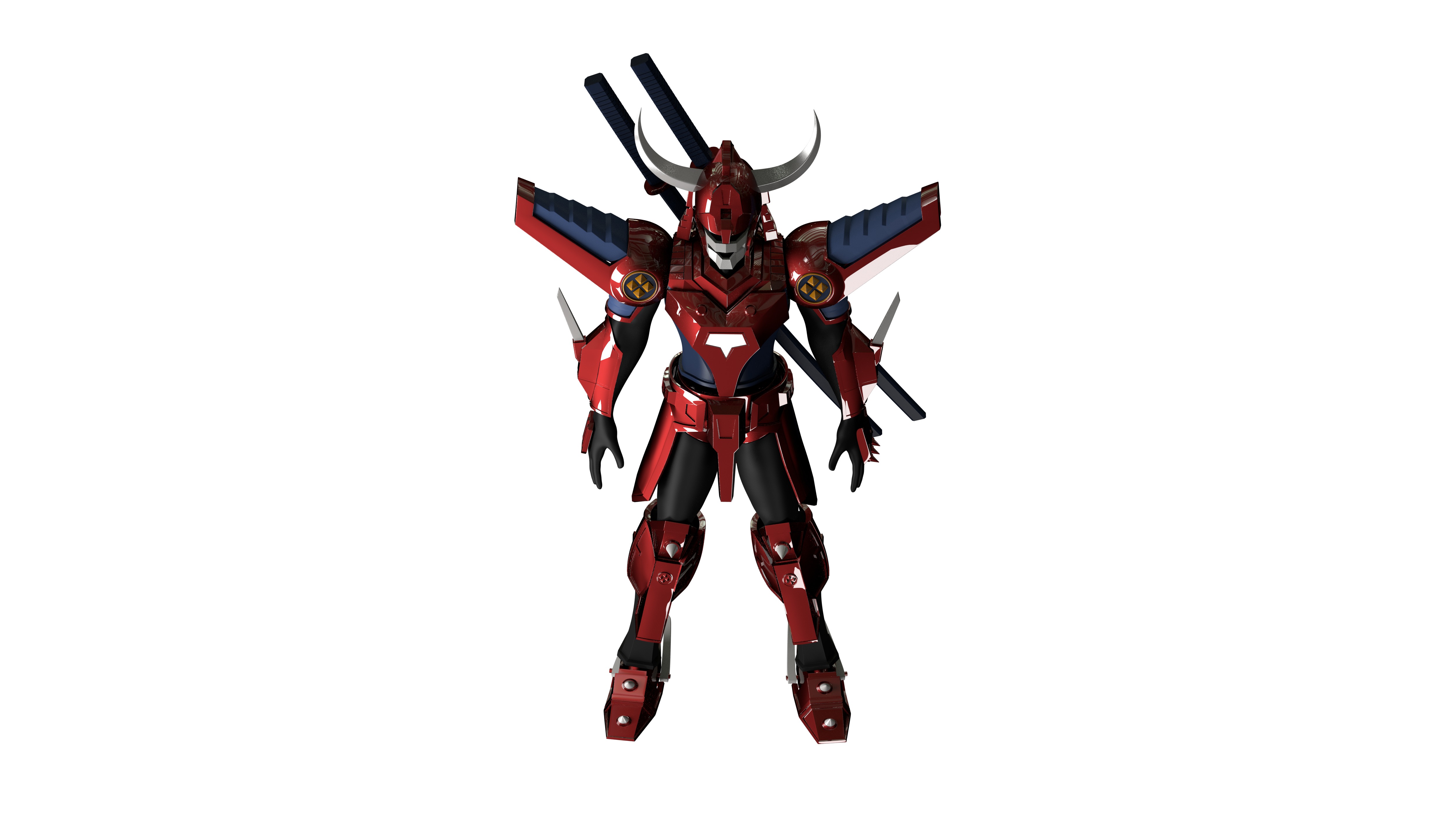 Magic Knight Rayearth Mecha Warriors Anime Character Blaze 3D model_12