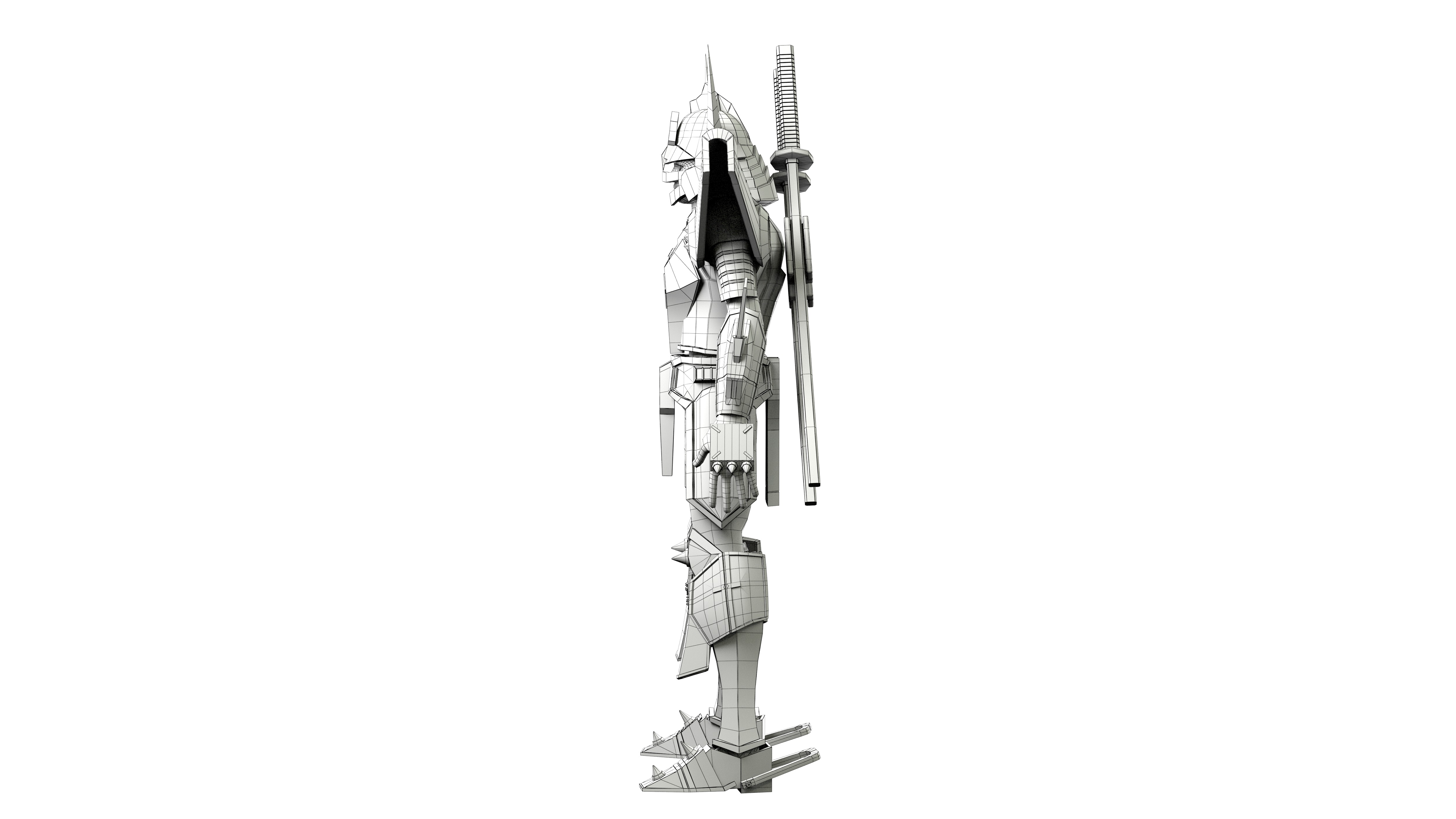 Magic Knight Rayearth Mecha Warriors Anime Character Blaze 3D model_15