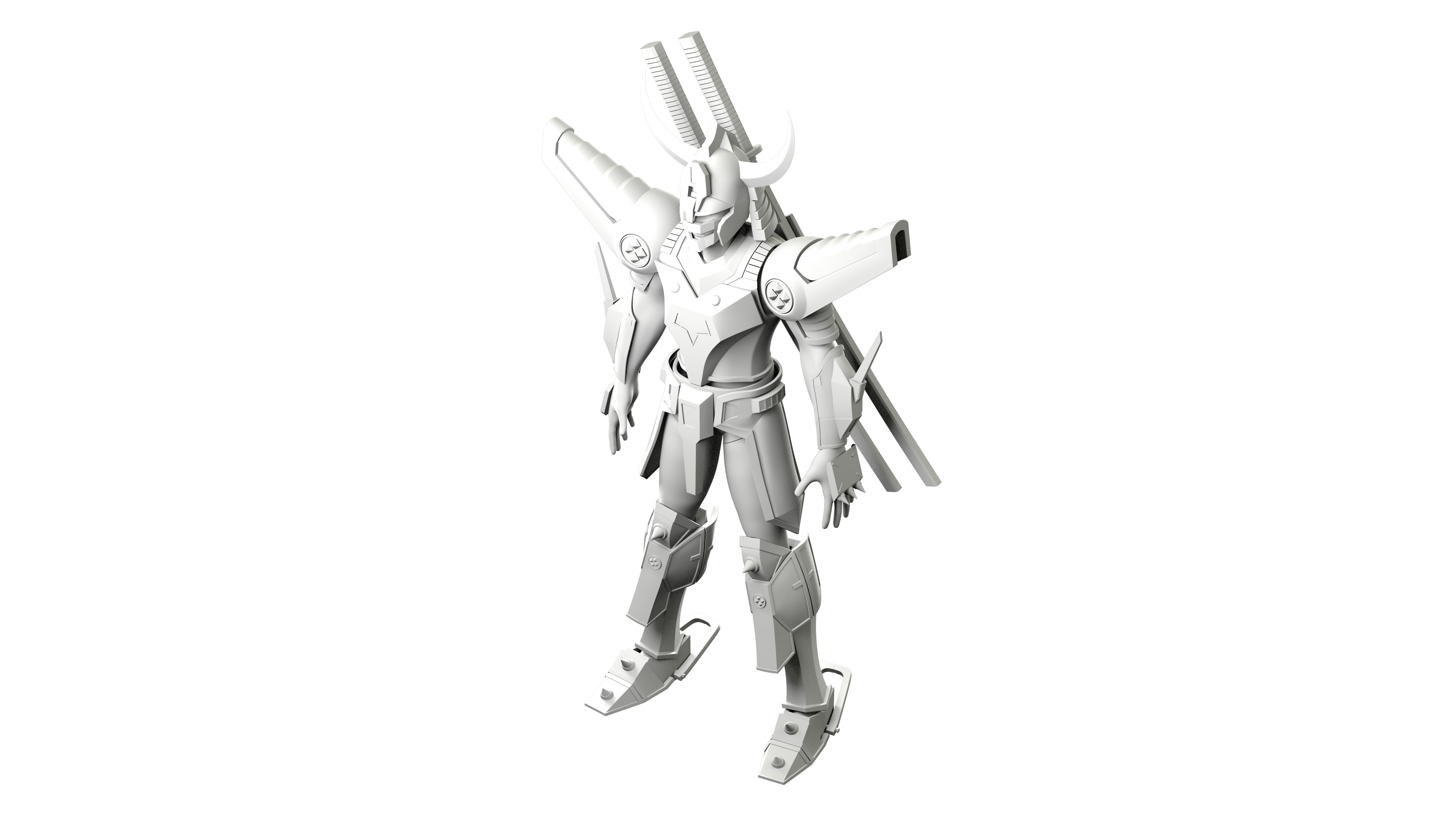 Magic Knight Rayearth Mecha Warriors Anime Character Blaze 3D model_34