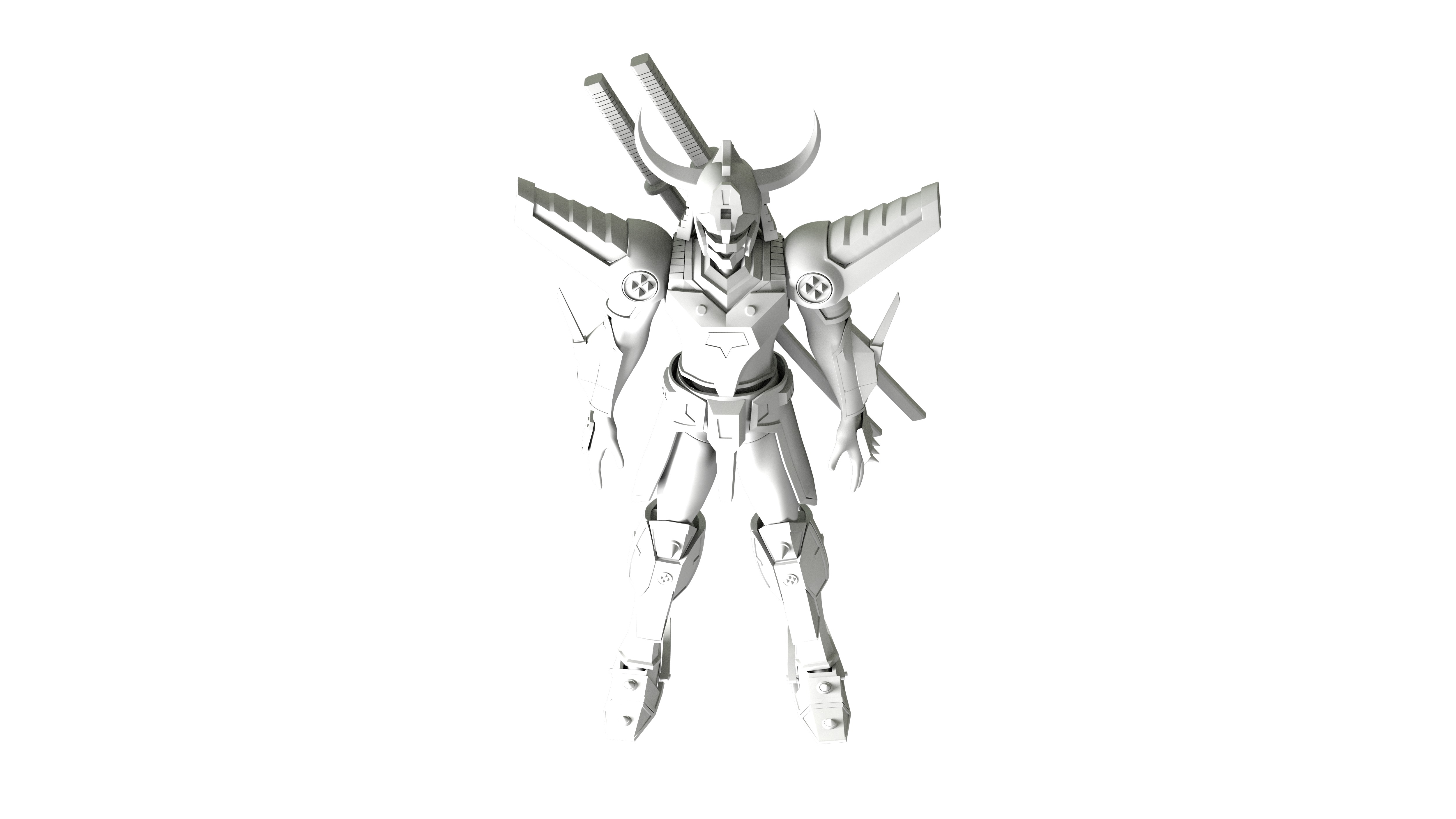 Magic Knight Rayearth Mecha Warriors Anime Character Blaze 3D model_36