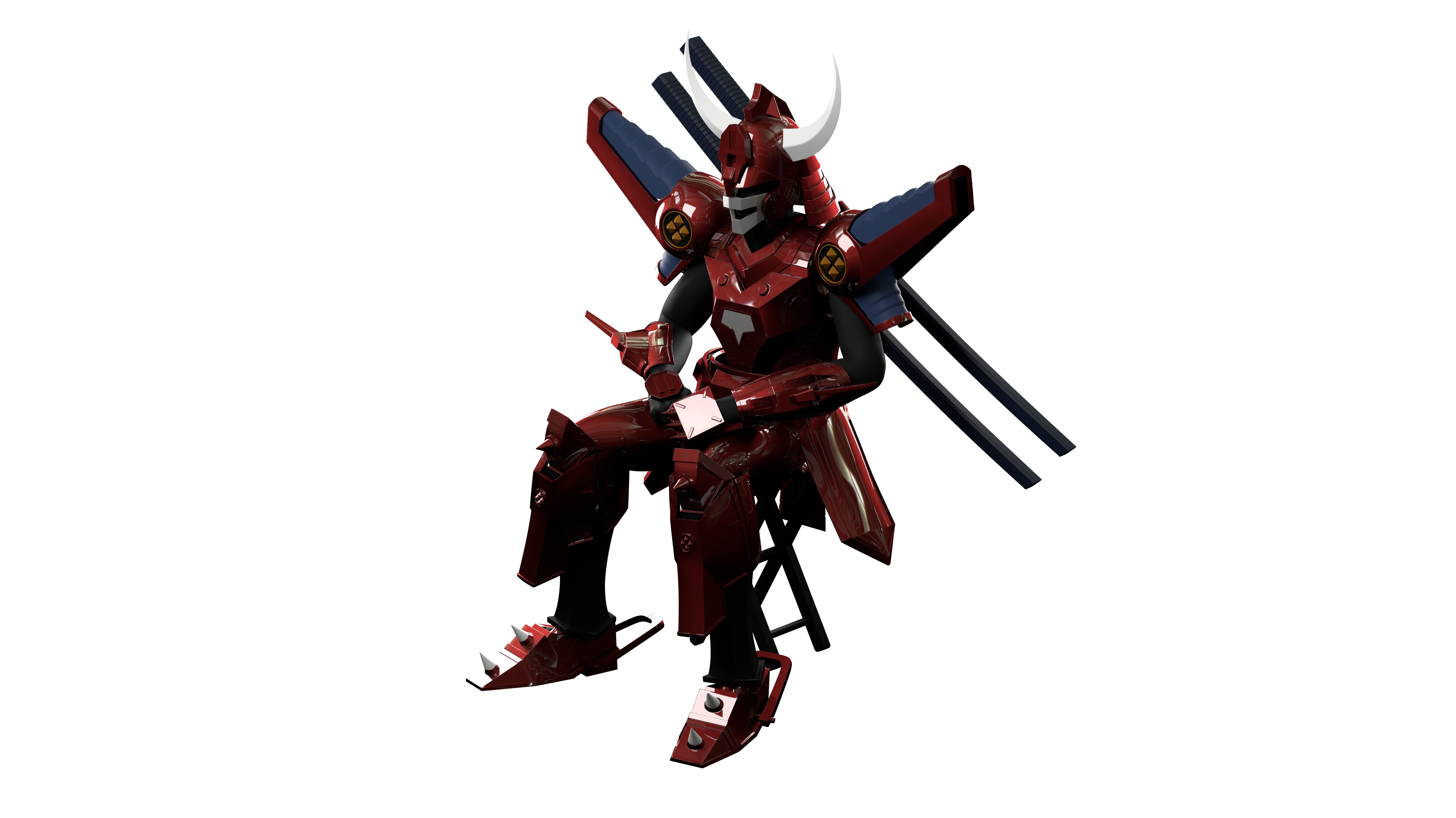 Magic Knight Rayearth Mecha Warriors Anime Character Blaze 3D model_9