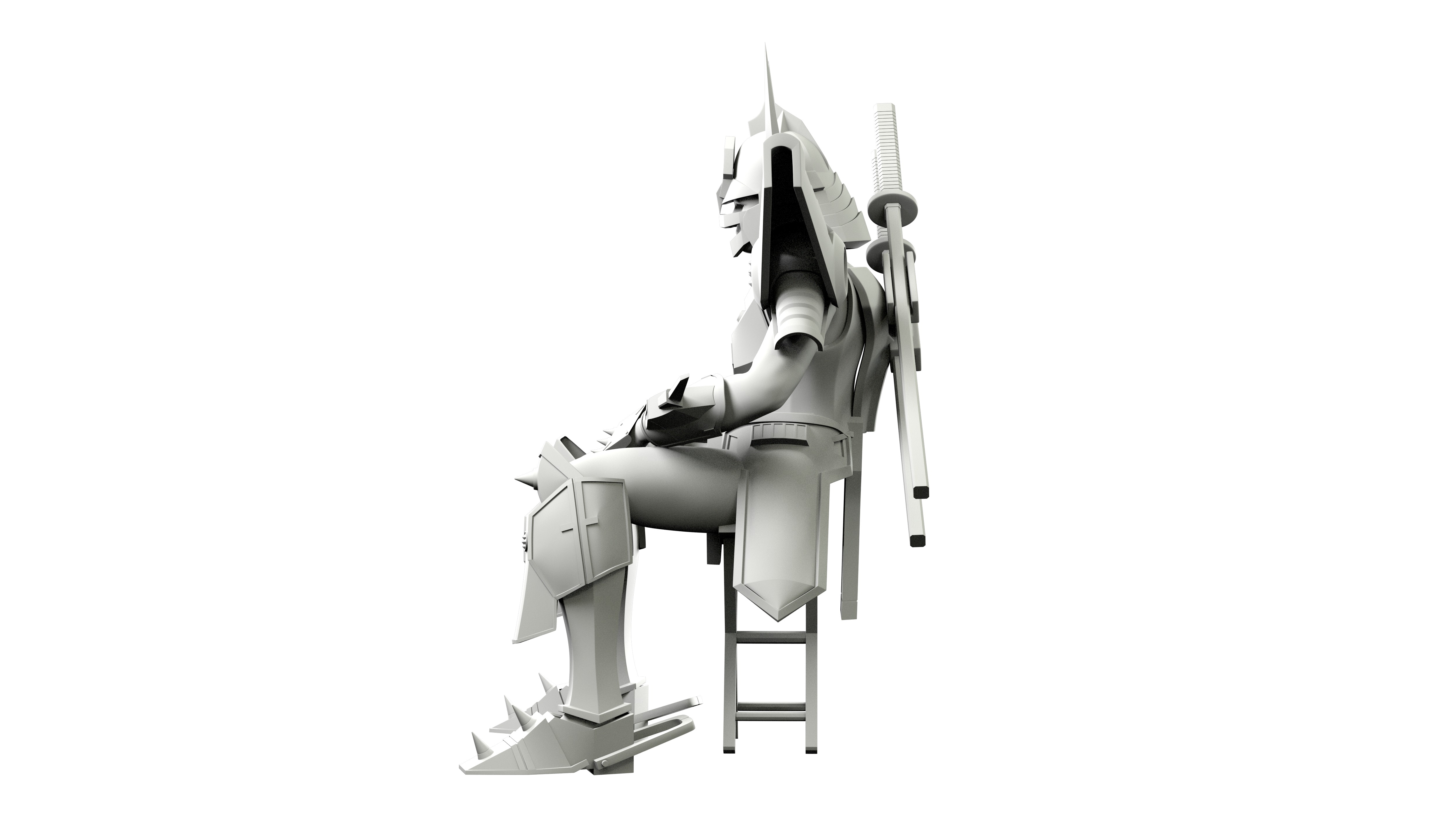 Magic Knight Rayearth Mecha Warriors Anime Character Blaze 3D model_27