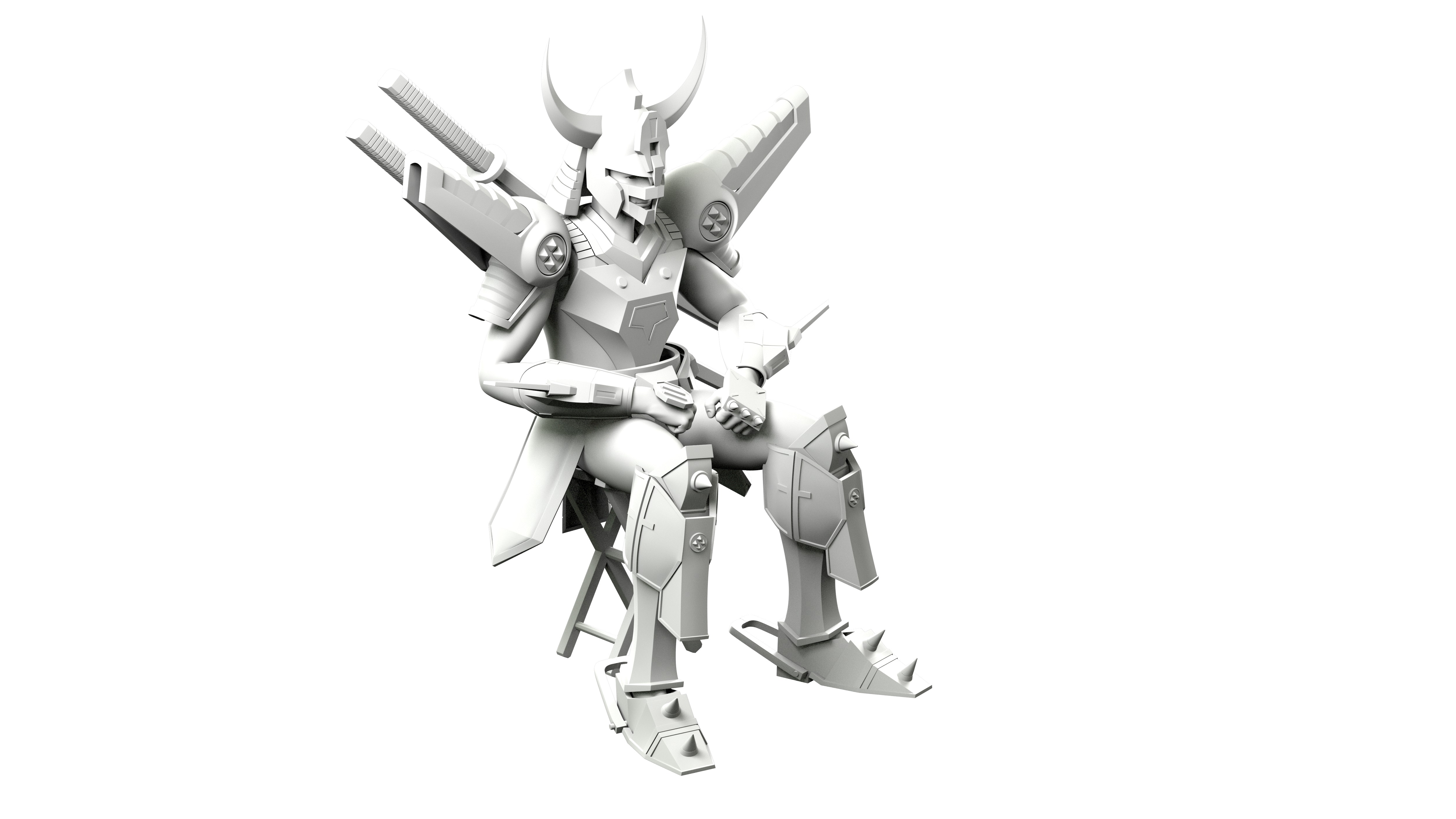 Magic Knight Rayearth Mecha Warriors Anime Character Blaze 3D model_37