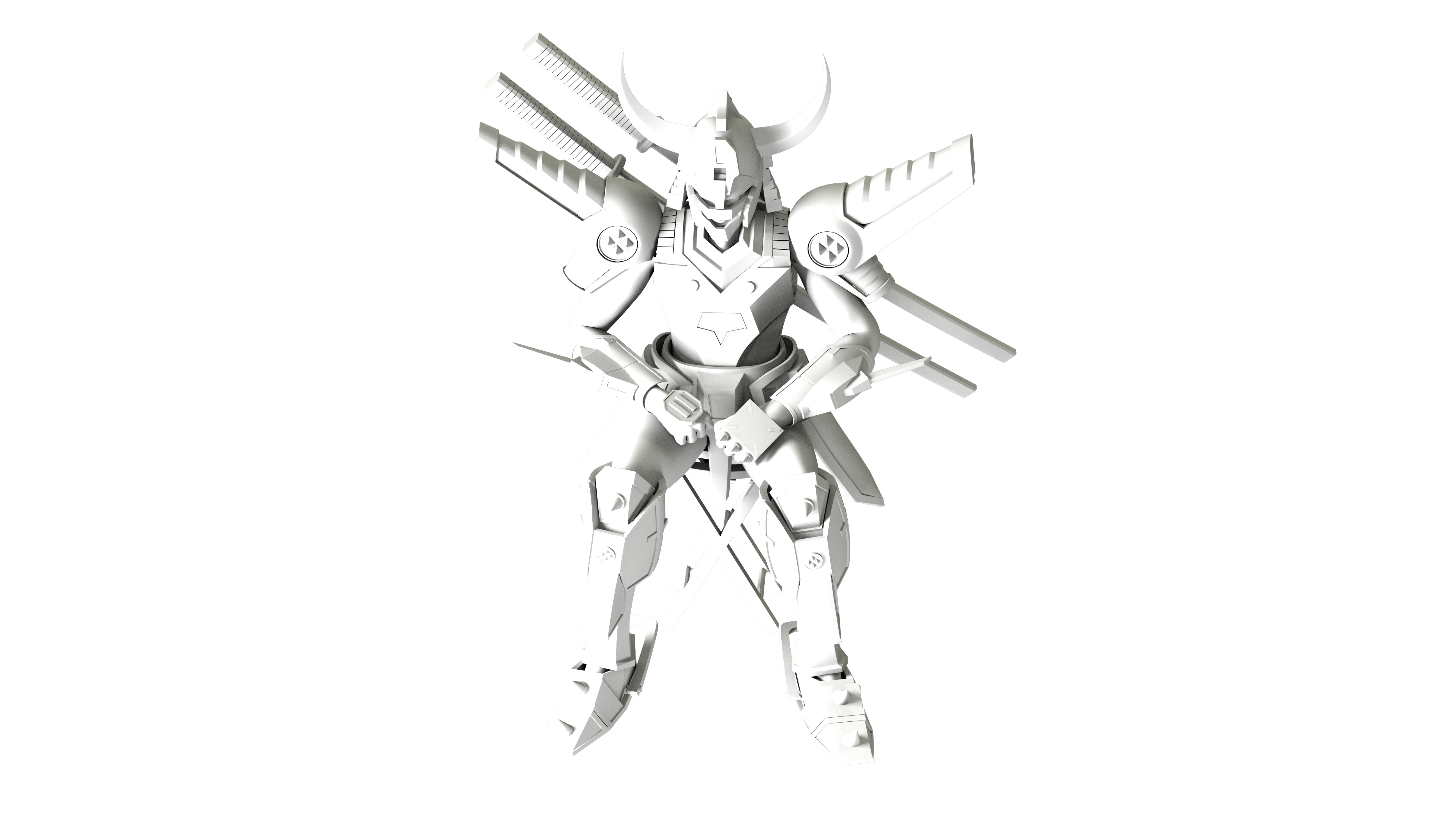 Magic Knight Rayearth Mecha Warriors Anime Character Blaze 3D model_28