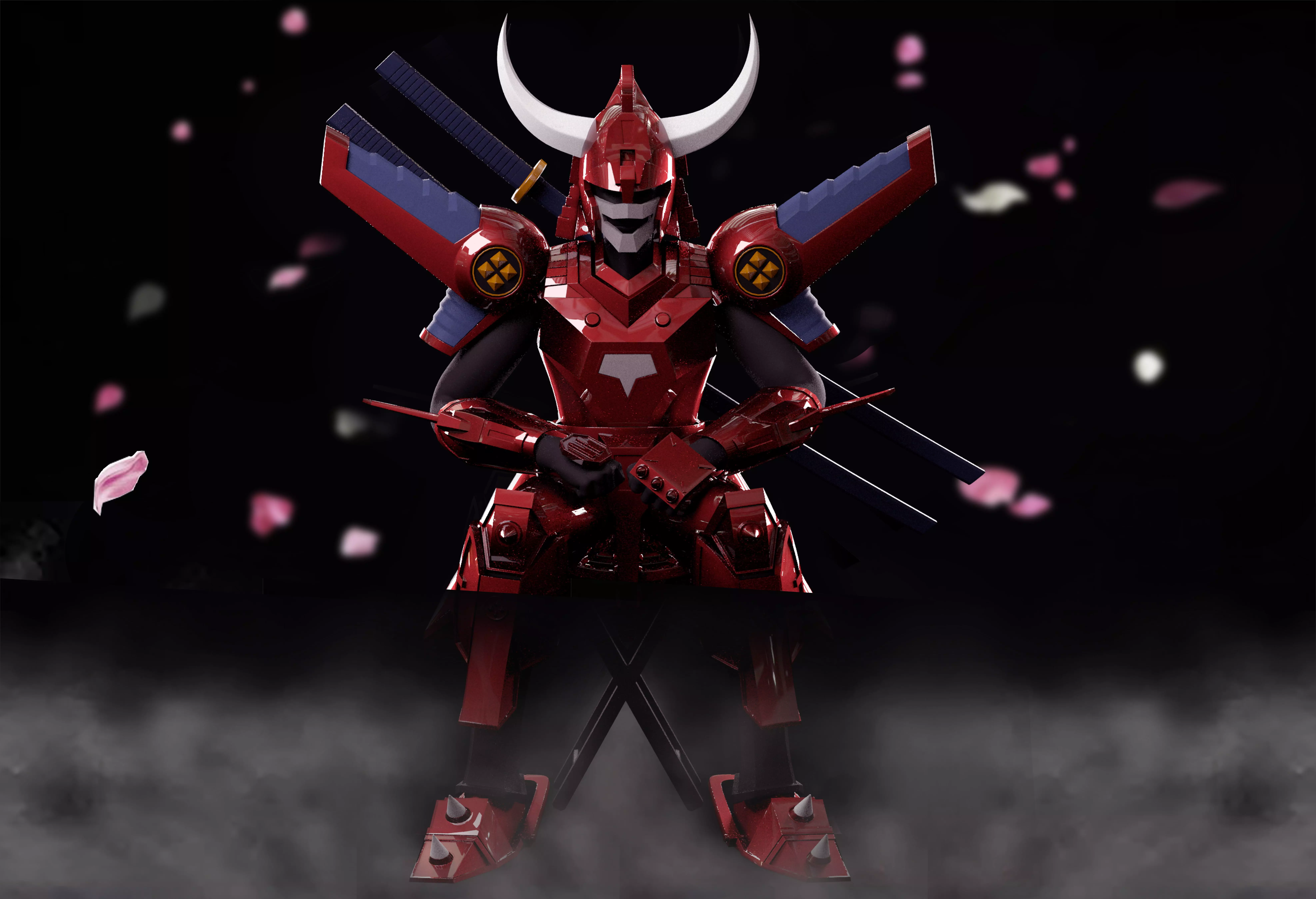 Magic Knight Rayearth Mecha Warriors Anime Character Blaze 3D model_0