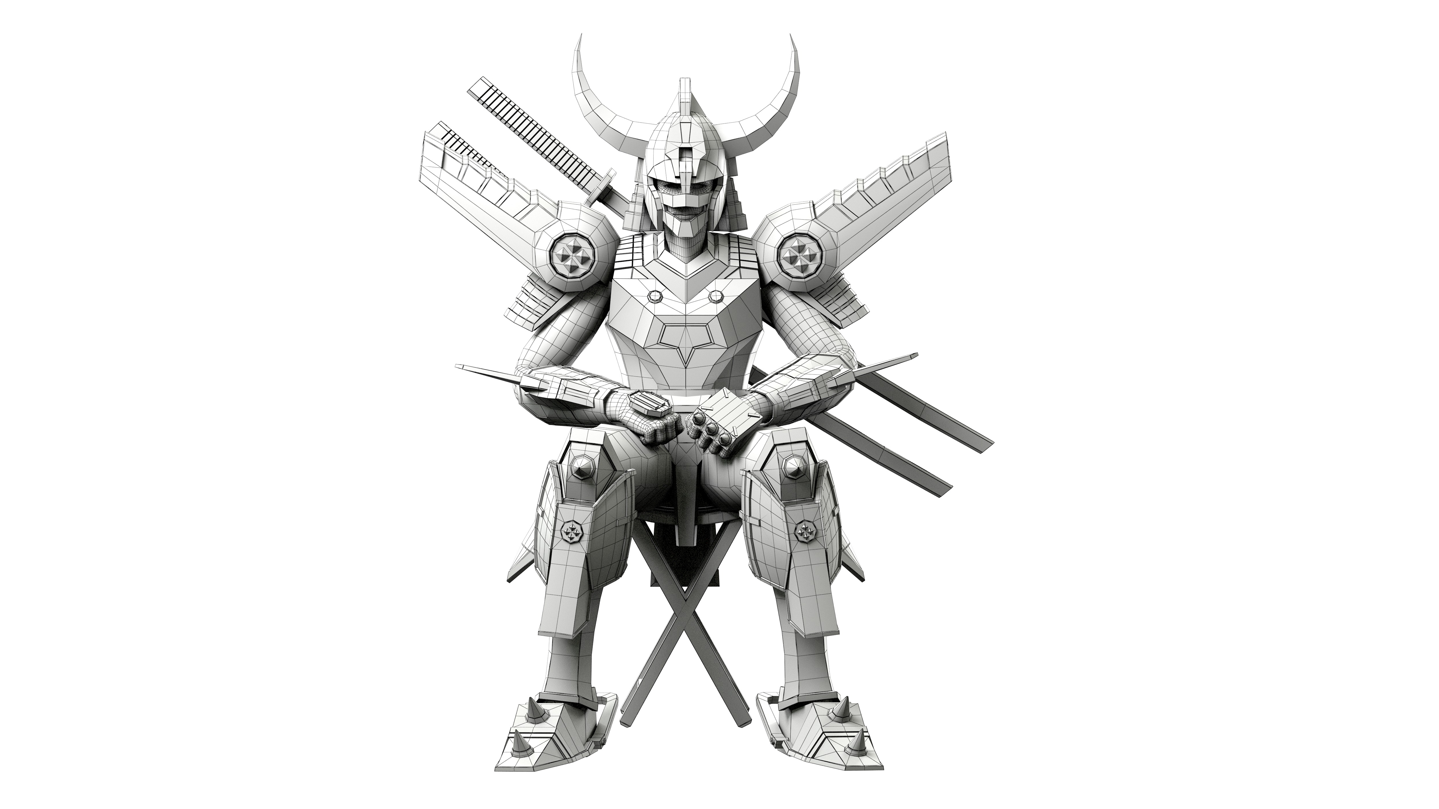 Magic Knight Rayearth Mecha Warriors Anime Character Blaze 3D model_24