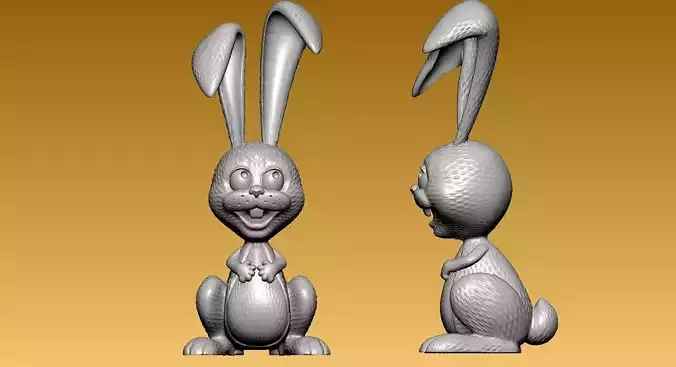 Rabbit  - Animal - statue - 3D print