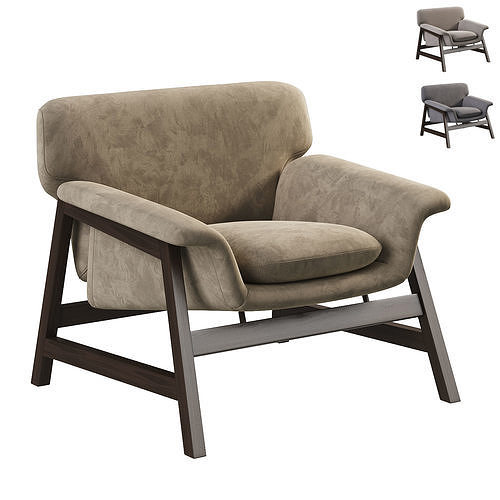Agnese Lounge Chair Low-poly 3D model
