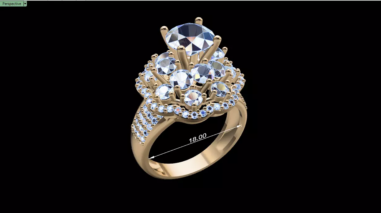 Women Ring 175 3D print model_0