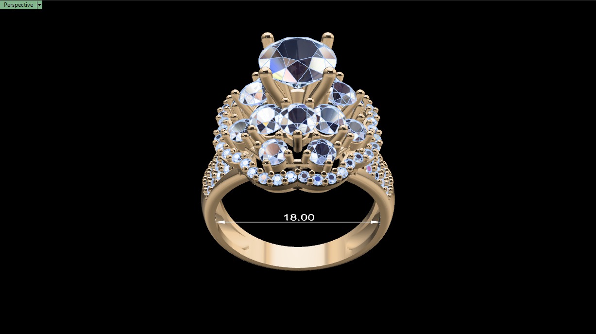 Women Ring 175 3D print model_1