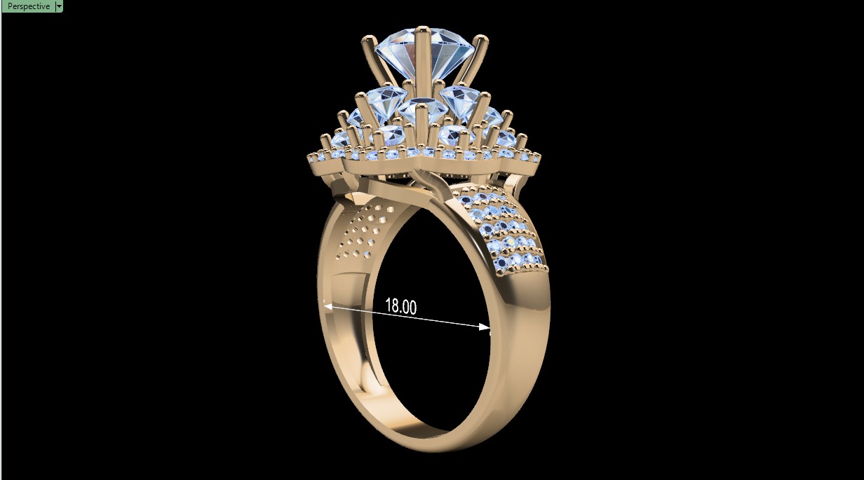 Women Ring 175 3D print model_2