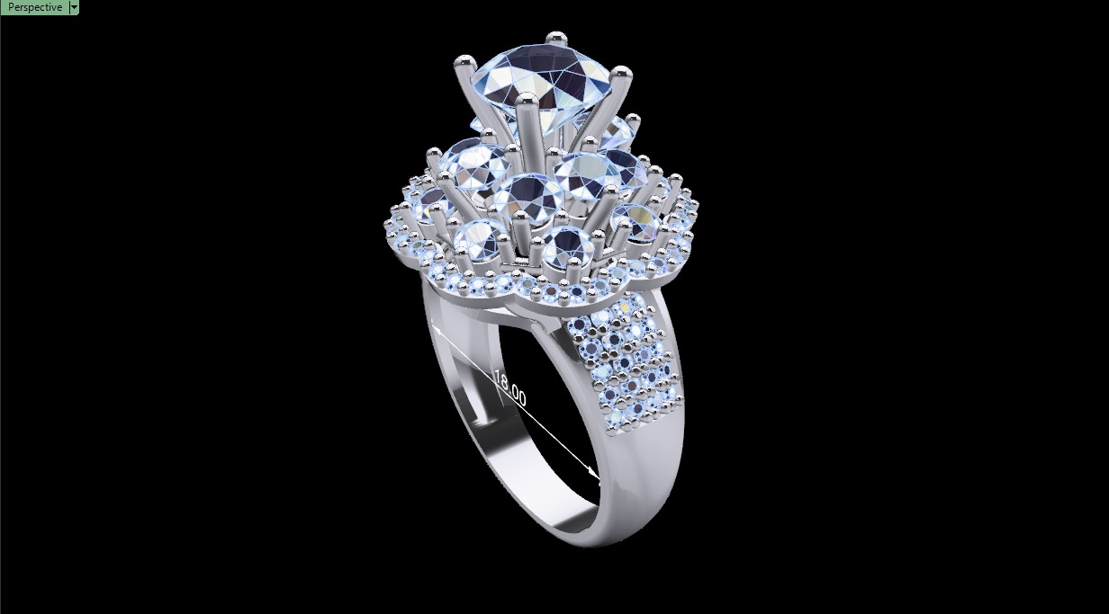 Women Ring 175 3D print model_3
