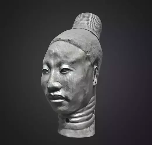 Ife Bronze Head With Coiled crown 