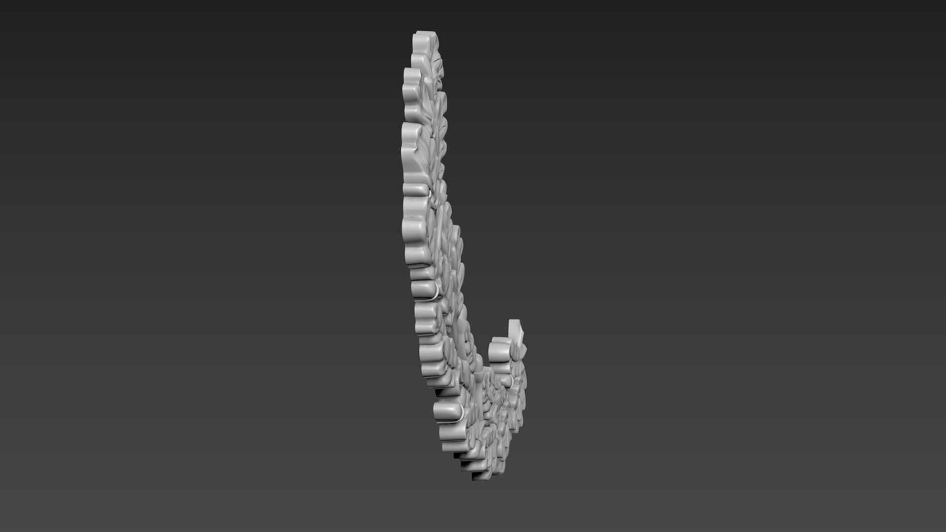 Oak branch relief 3D model_3