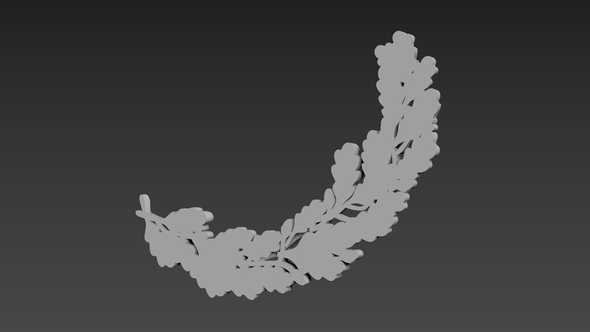 Oak branch relief 3D model_4