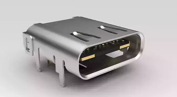 High-Quality USB-C Port 3D Model Chin Ban detailed