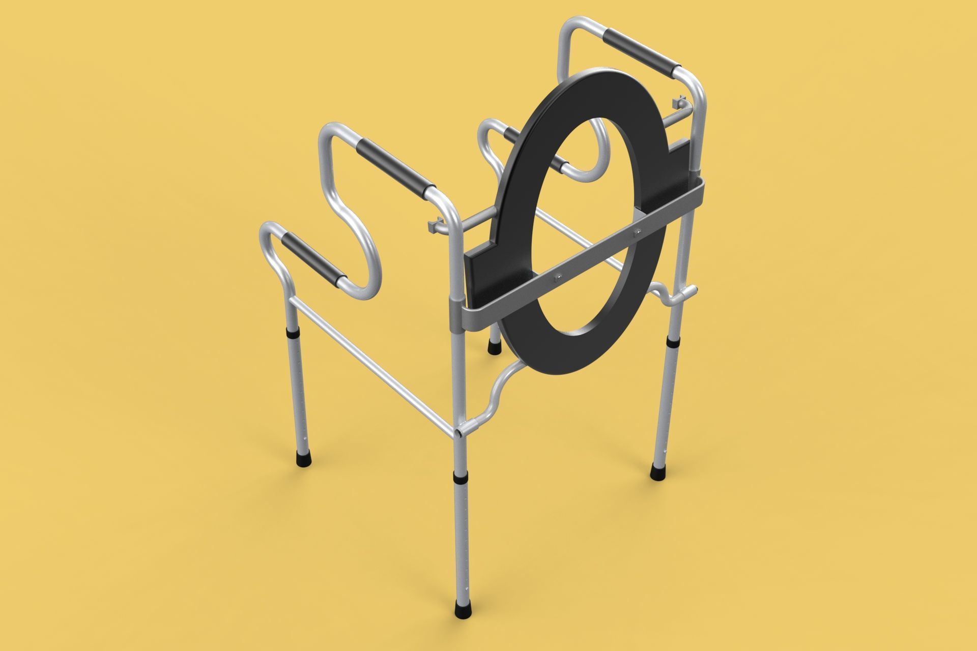 MULTIPURPOSE TOILET SEAT FOLDABLE COMMODE CHAIR WALKER RAISED 3D model_8