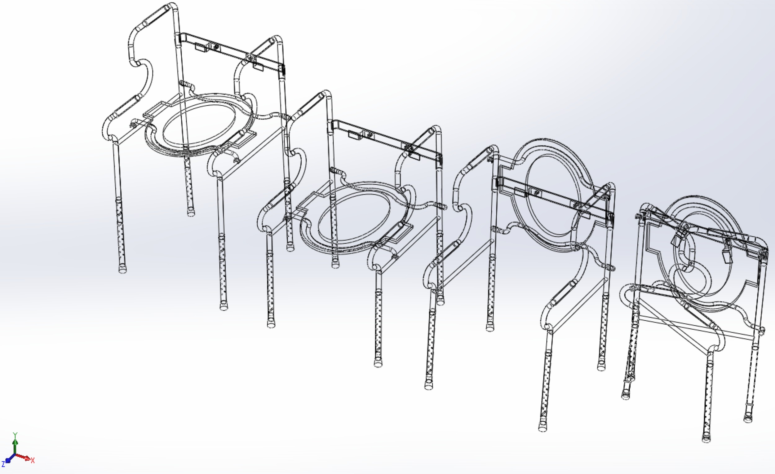 MULTIPURPOSE TOILET SEAT FOLDABLE COMMODE CHAIR WALKER RAISED 3D model_26