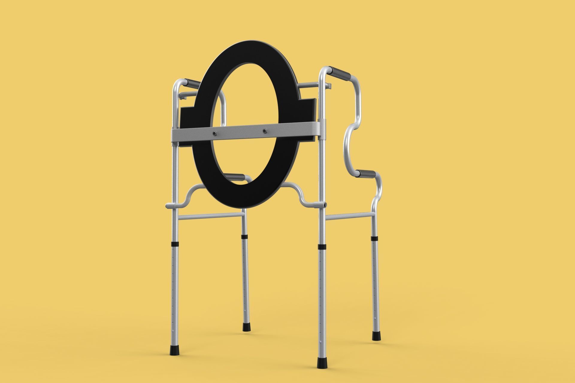 MULTIPURPOSE TOILET SEAT FOLDABLE COMMODE CHAIR WALKER RAISED 3D model_9