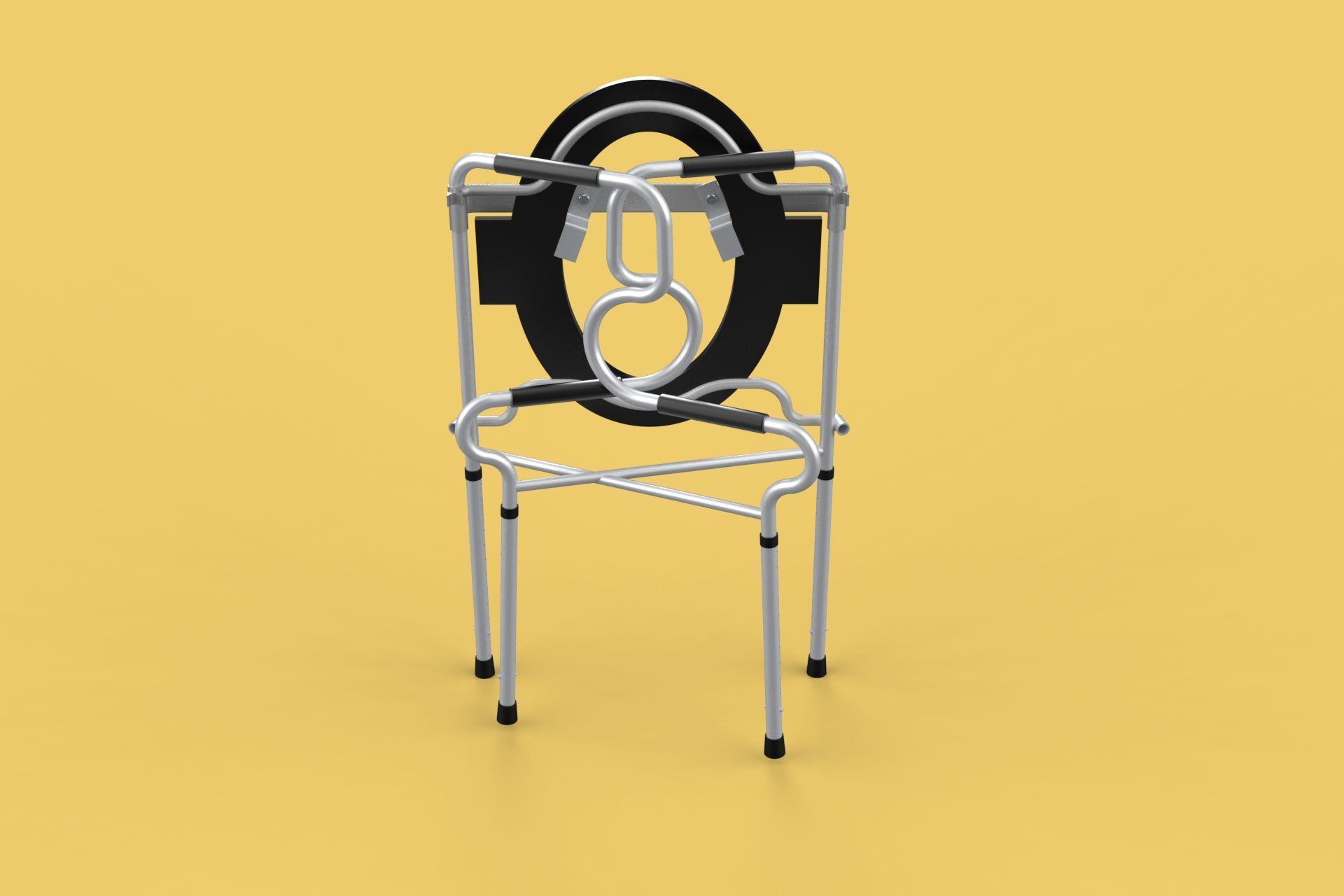 MULTIPURPOSE TOILET SEAT FOLDABLE COMMODE CHAIR WALKER RAISED 3D model_15