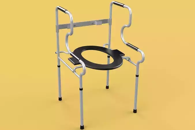 MULTIPURPOSE TOILET SEAT FOLDABLE COMMODE CHAIR WALKER RAISED
