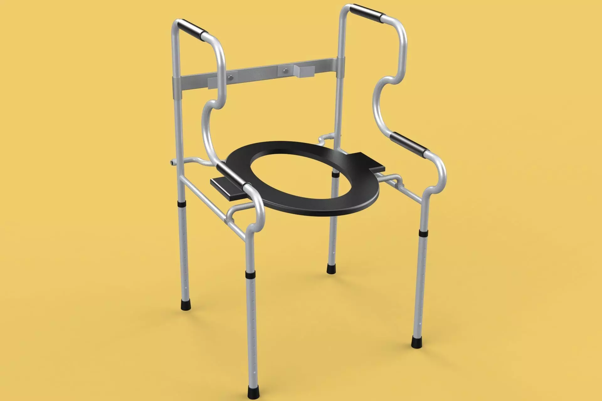 MULTIPURPOSE TOILET SEAT FOLDABLE COMMODE CHAIR WALKER RAISED 3D model_0