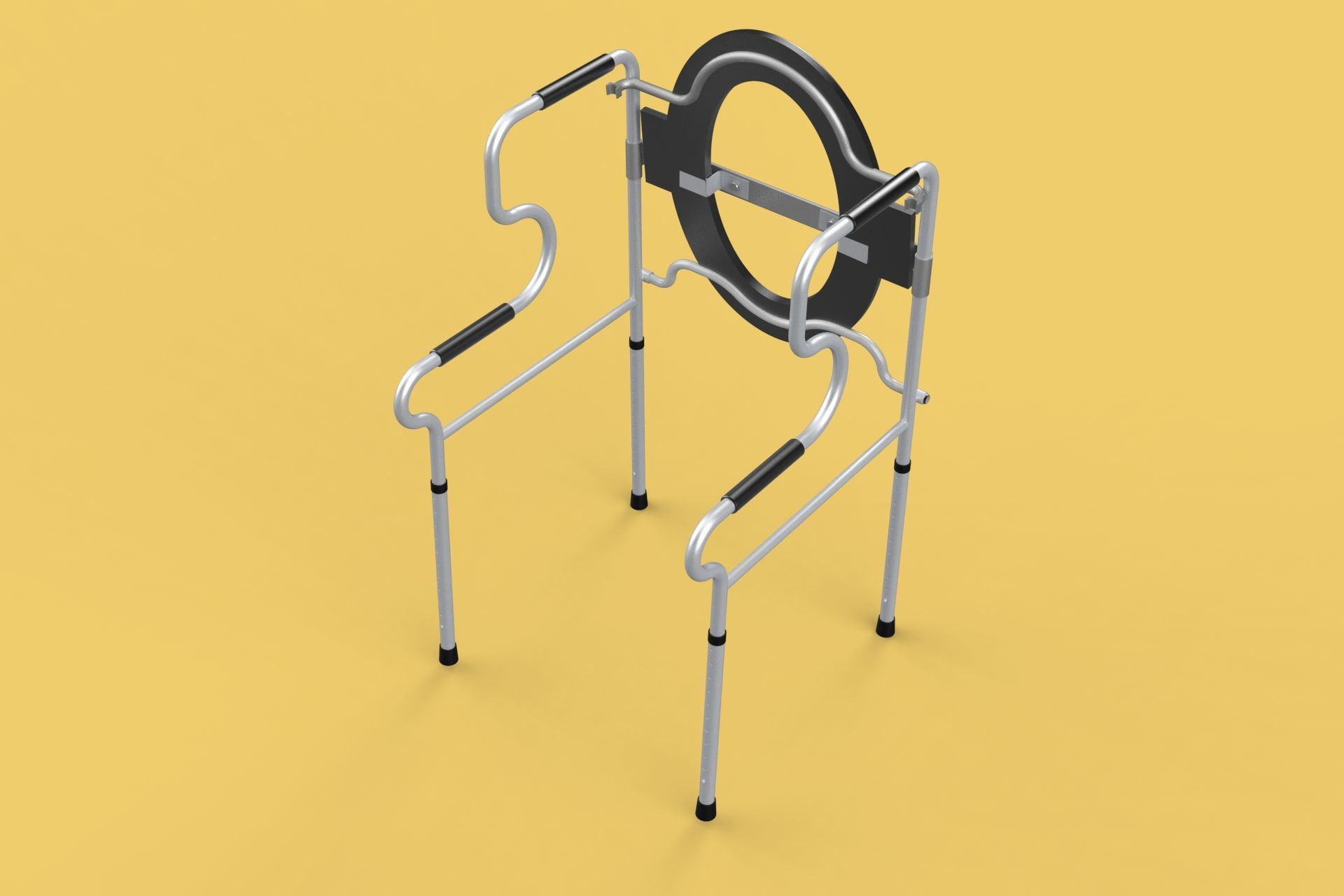 MULTIPURPOSE TOILET SEAT FOLDABLE COMMODE CHAIR WALKER RAISED 3D model_7