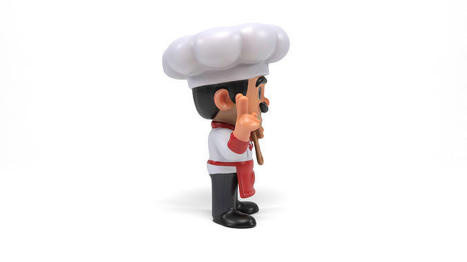 Figure chef Low-poly 3D model 6