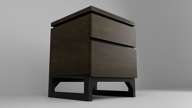 wood modern cabinet Low-poly Low-poly 3D model