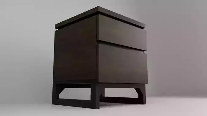 wood modern cabinet Low-poly