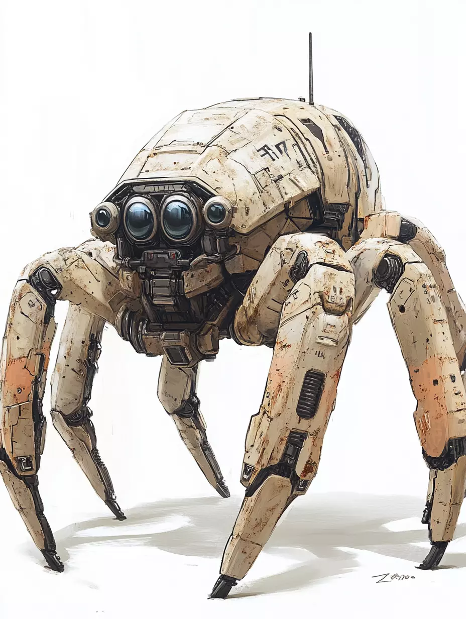 Military Scout Spider - Futuristic Low Poly 3D Model 3D model_0