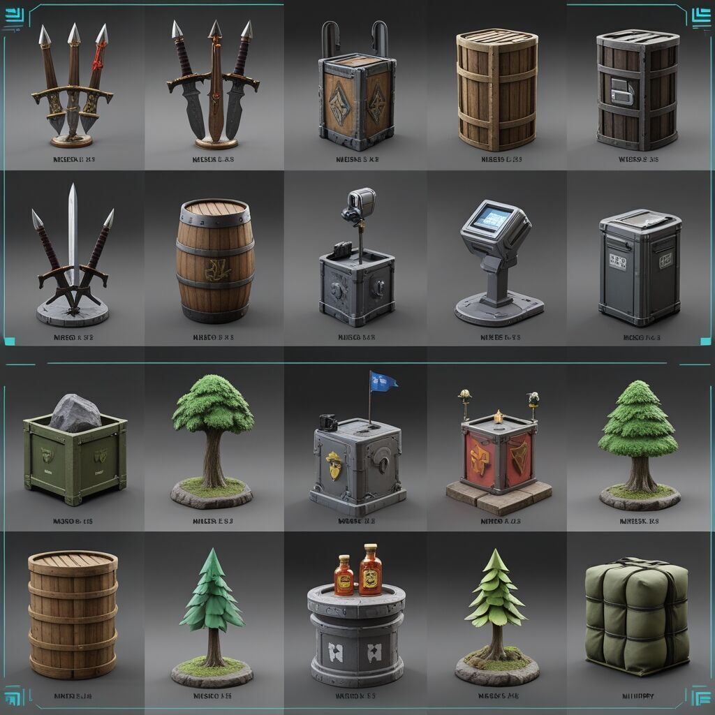 wooden treasure chest 3D model_9