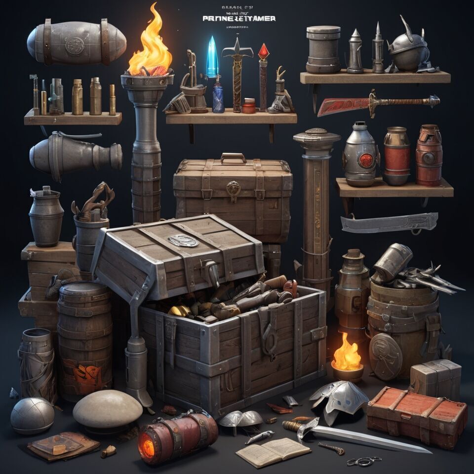 wooden treasure chest 3D model_1