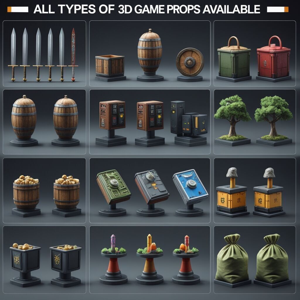 wooden treasure chest 3D model_8