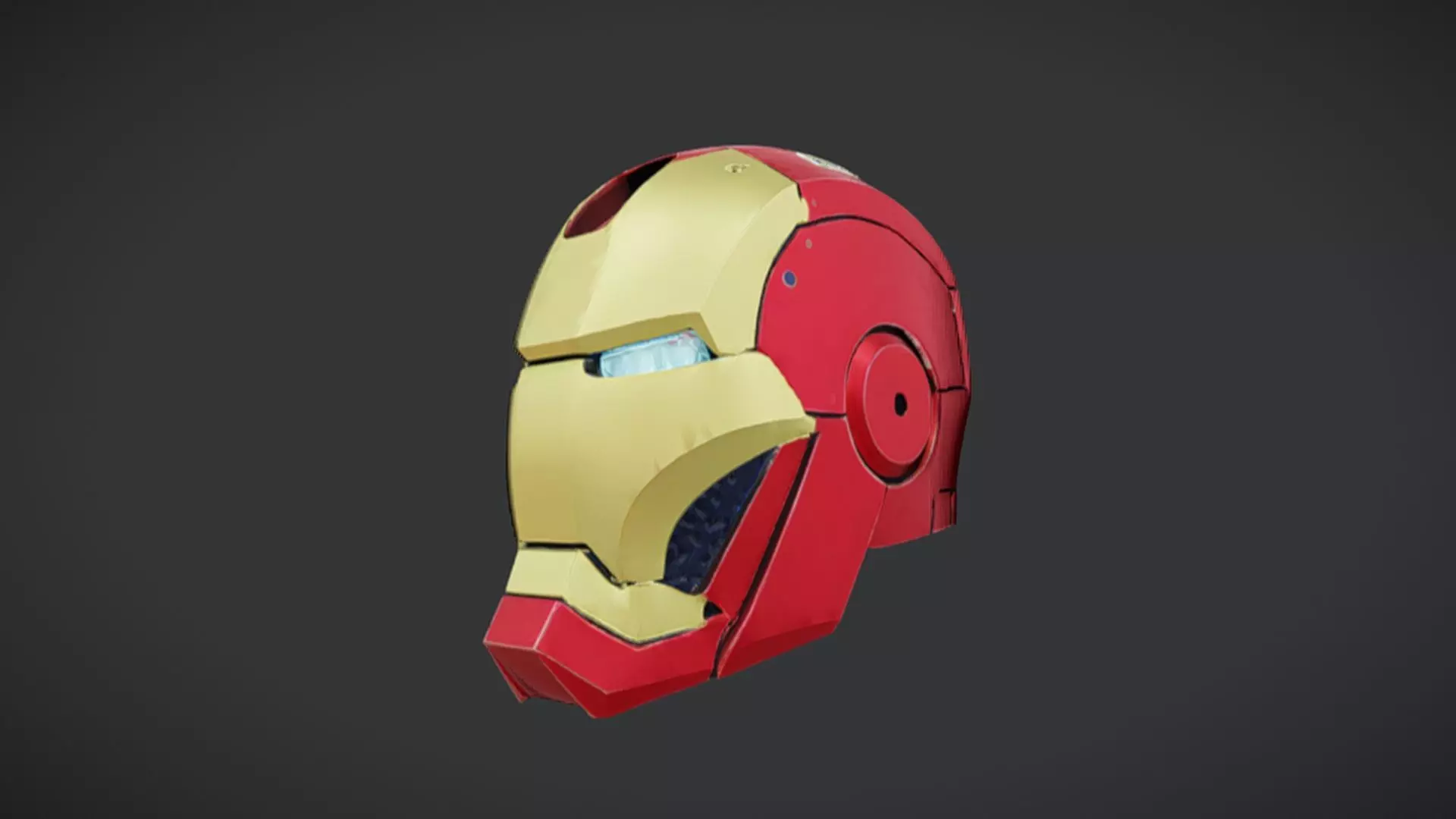 Futuristic helmet with glowing eyes 3D model_0