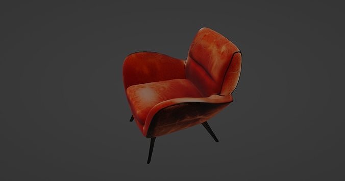 Elegant Mid-Century Modern Armchair 3D model