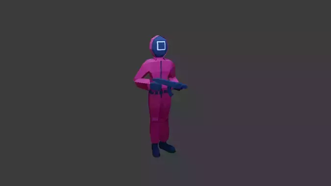SQUID GAME GUARD Low-poly 3D model