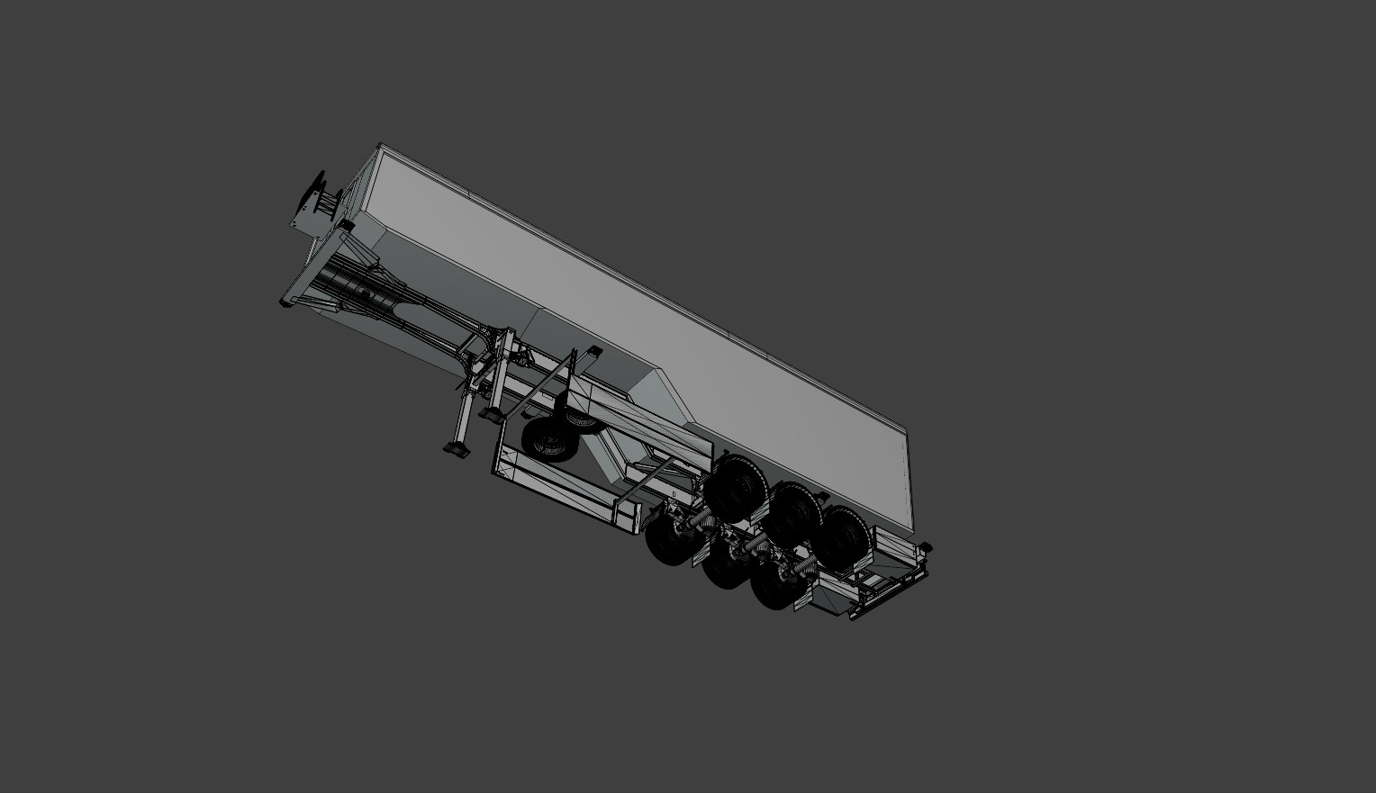 Truck Trailer Low-poly 3D model_3