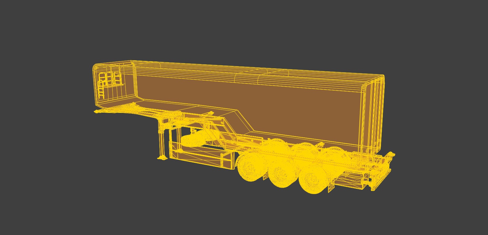Truck Trailer Low-poly 3D model_5