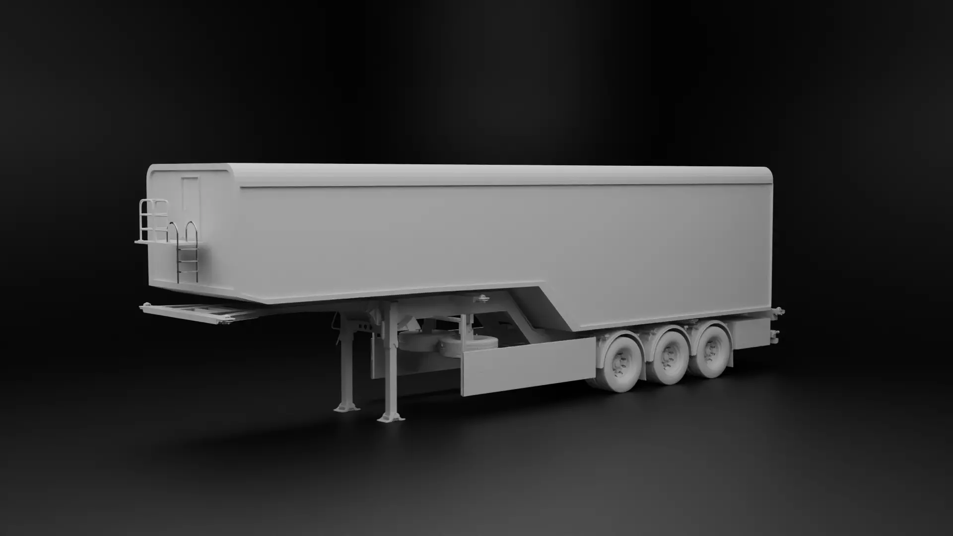 Truck Trailer Low-poly 3D model_0
