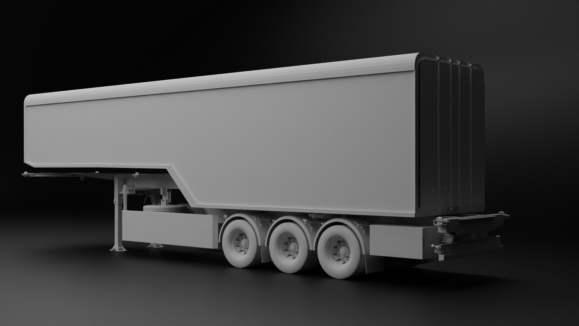 Truck Trailer Low-poly 3D model_1