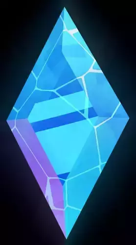 Sparkling Transparent Stylized Blue Diamond