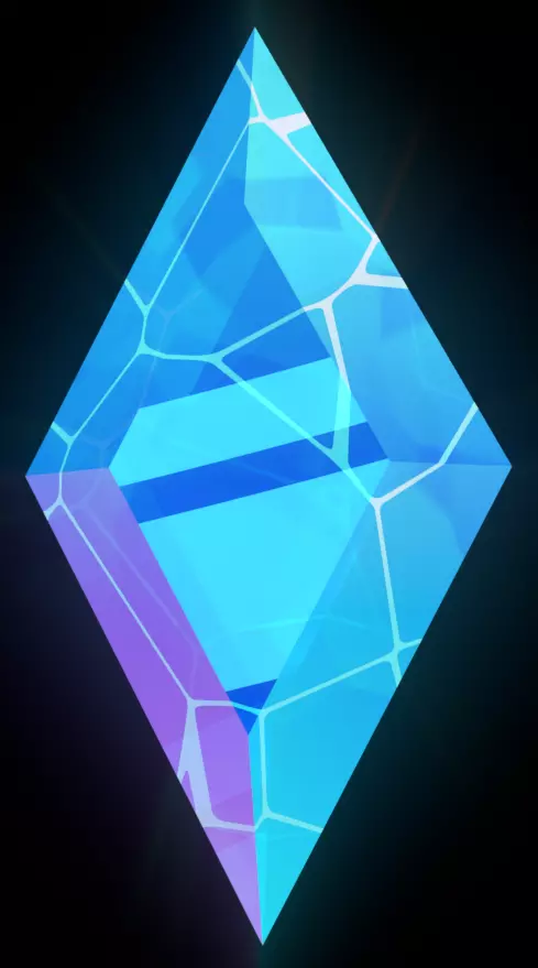 Sparkling Transparent Stylized Blue Diamond 3D model