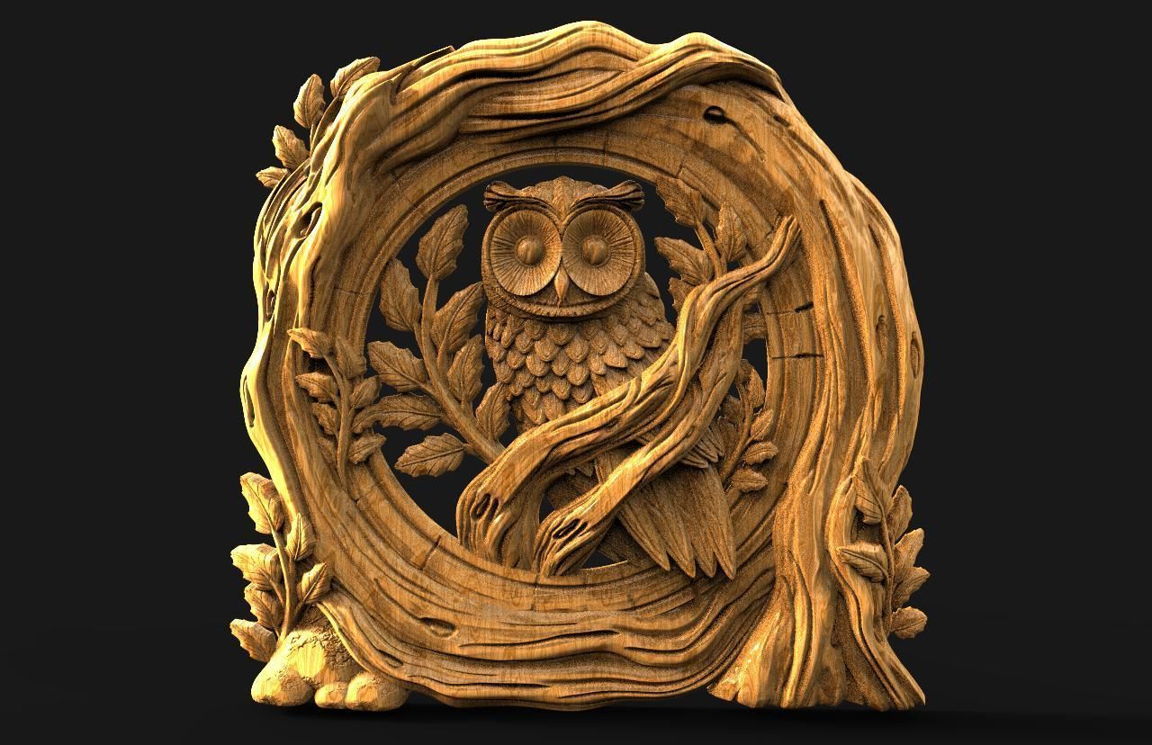 Owl CNC STL file Free 3D print model_5