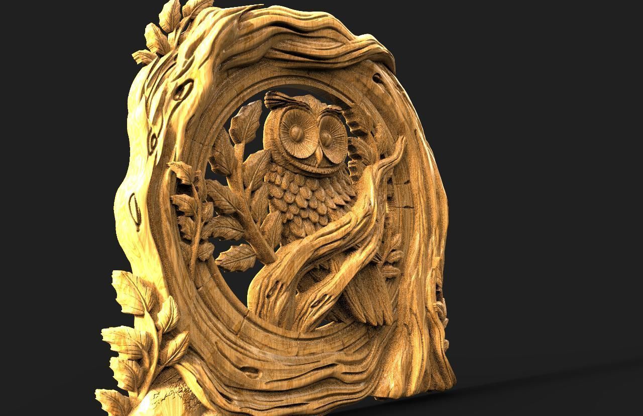 Owl CNC STL file Free 3D print model_6