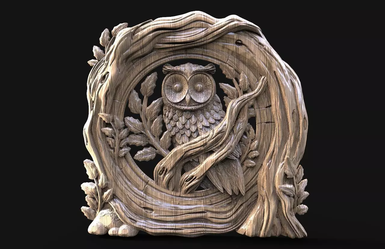 Owl CNC STL file Free 3D print model_0