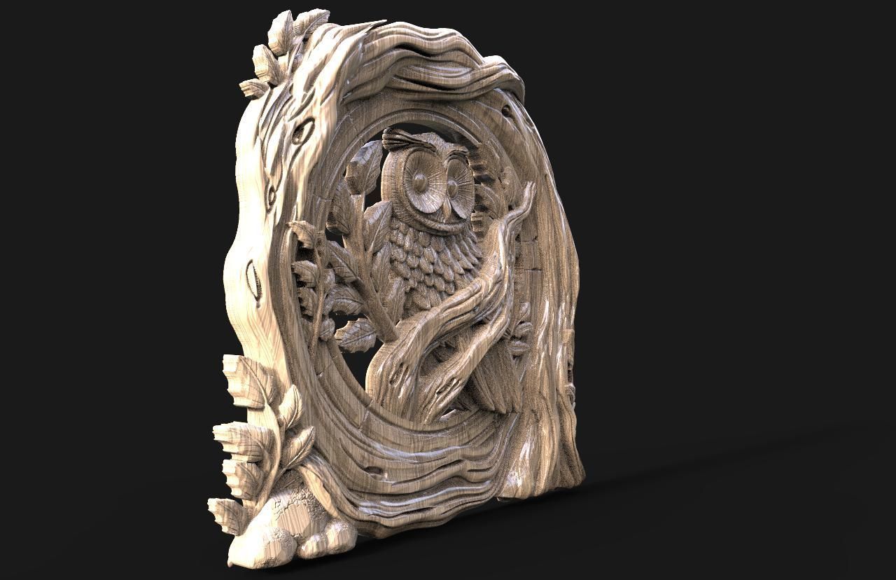 Owl CNC STL file Free 3D print model_2