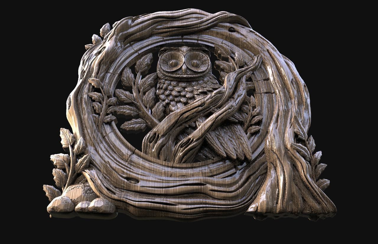 Owl CNC STL file Free 3D print model_4