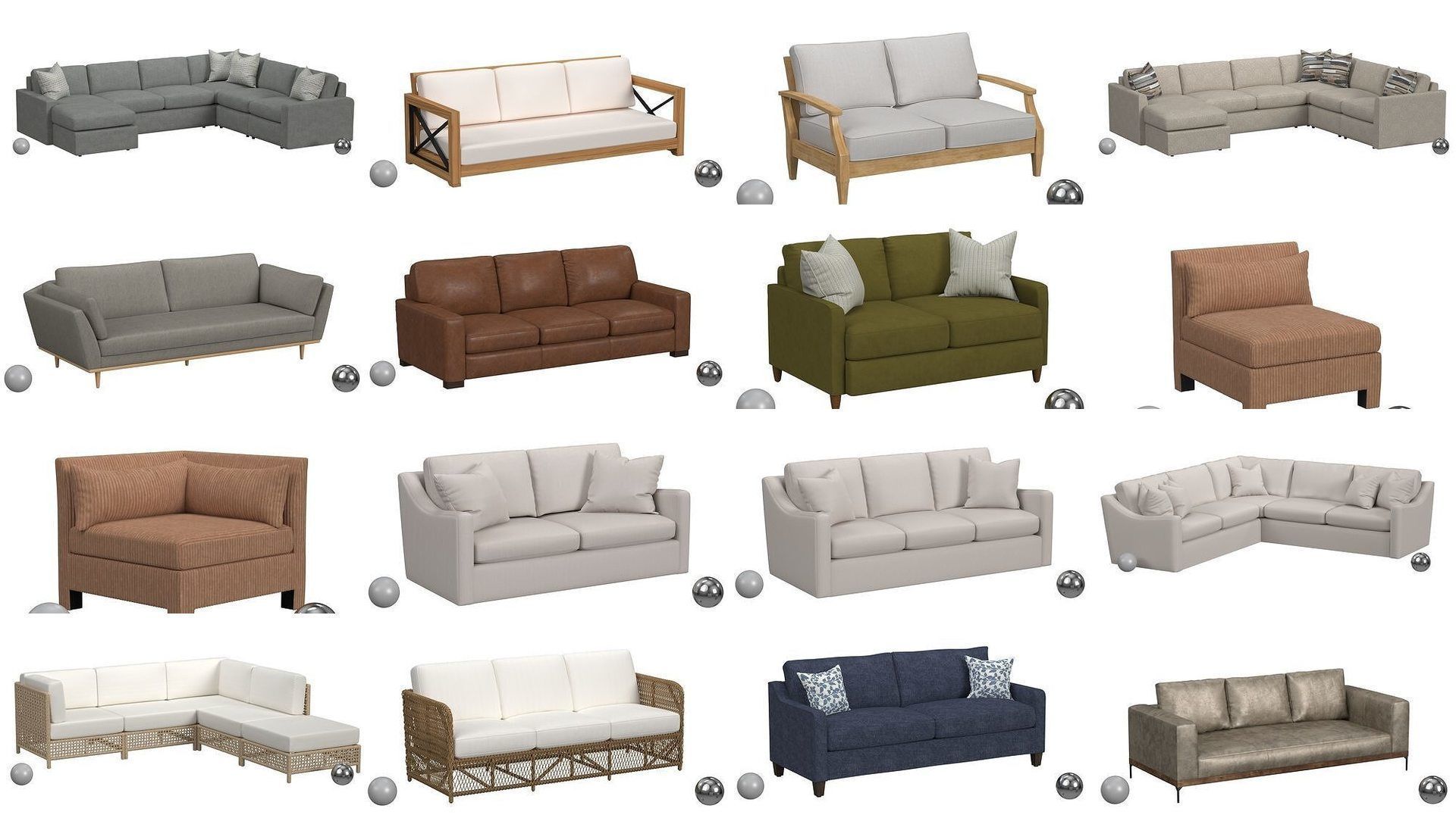 Ultimate Sofa Collection - 256 Model - High and Low Poly _6