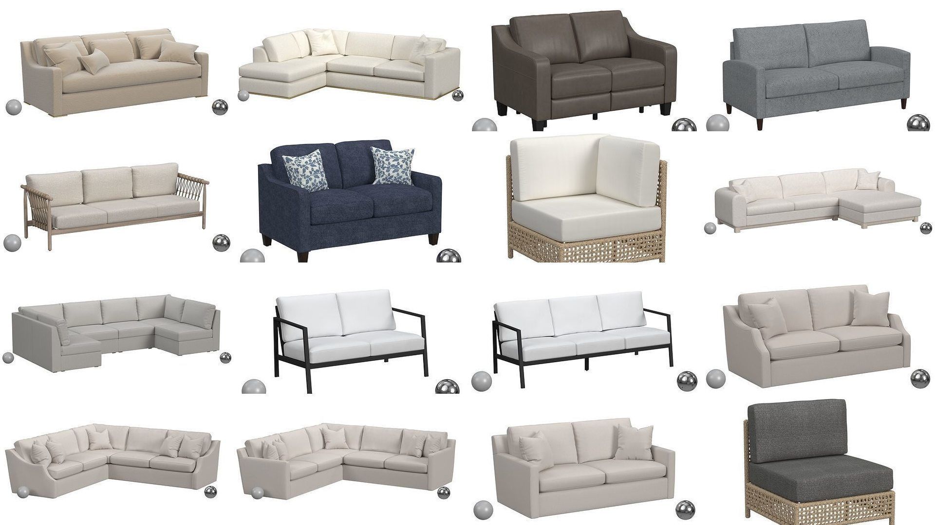 Ultimate Sofa Collection - 256 Model - High and Low Poly _8